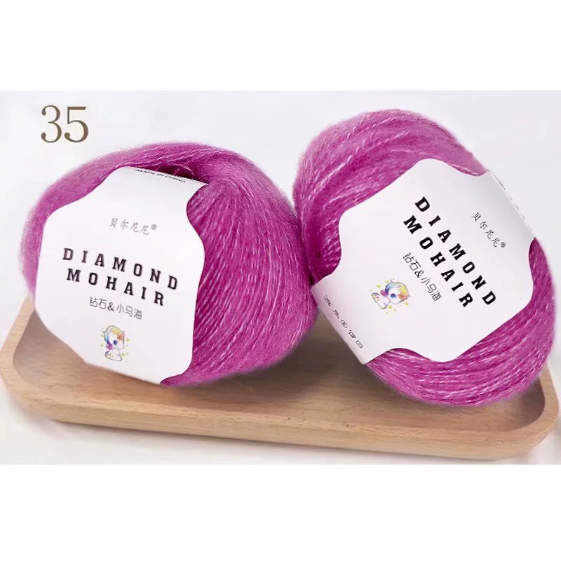 Diamond Pony: шарф и клубок пряжи Diamond Mohair, ручная работа, бренд 贝尔尼尼, разнообразные конфигурации