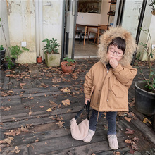 2025冬季新款童装一件代发儿童派克服 男童女童真毛领羽绒棉衣