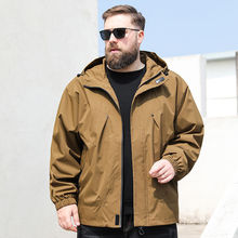 百胜狐大码男装夹克2025春季新款胖子冲锋衣运动时尚加肥加大外套