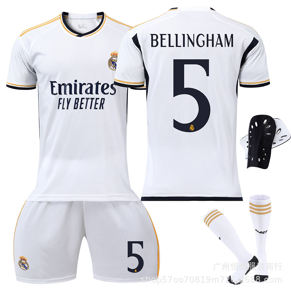 24 real madrid main number 5 + socks + protective gear