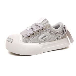 White Deer Yu said the same style open mouth smile canvas thick bottom ugly cute big head shoes new white shoes lovers skate shoes casual shoes