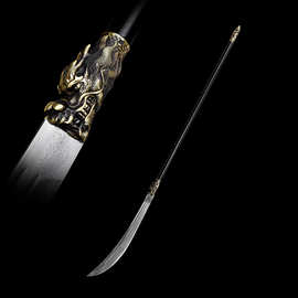 龙泉市手工长刀加长关公大刀冷兵器弯刀花纹钢青龙偃月刀未开刃