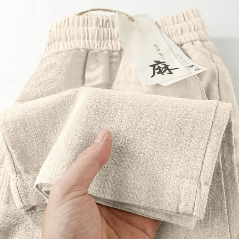 Pure Linen Wide-Leg Pants for Women, 2025 Summer Straight Casual Pants, Fashionable and Versatile, Loose and Thin Cotton..