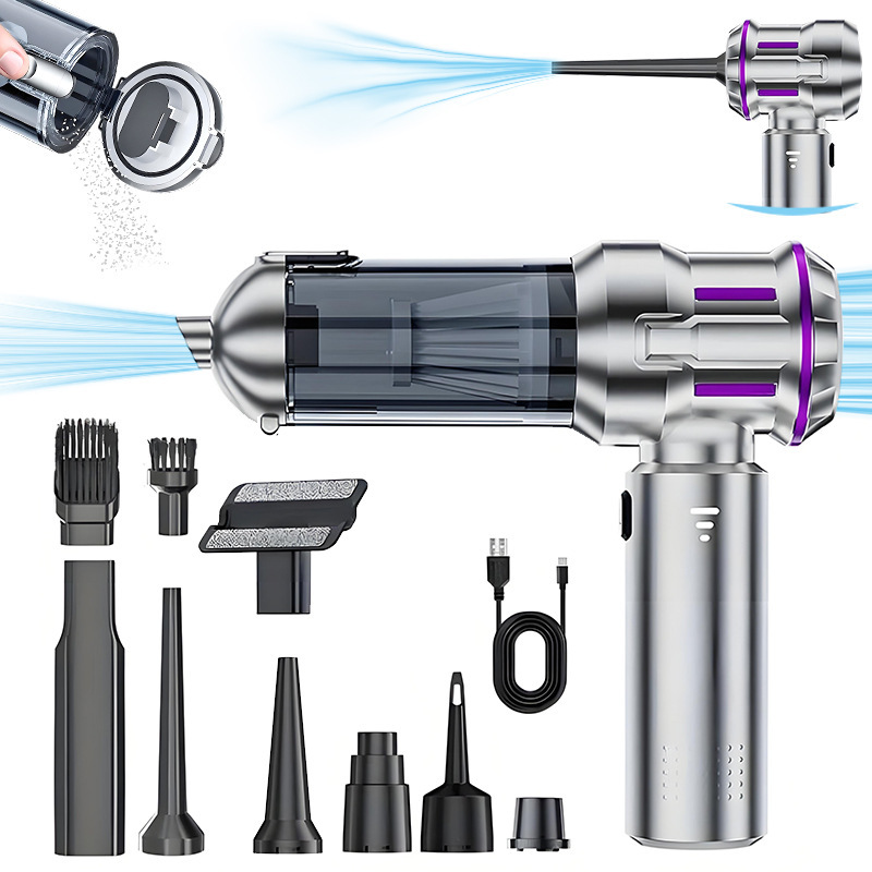 New wireless blowing and suction integrated vacuum cleaner one-key dust pouring handheld dust blower high-power suction car vacuum cleaner New wireless blowing and suction integrated vacuum cleaner one-key dust pouring handheld dust blower high-power suction car vacuum cleaner