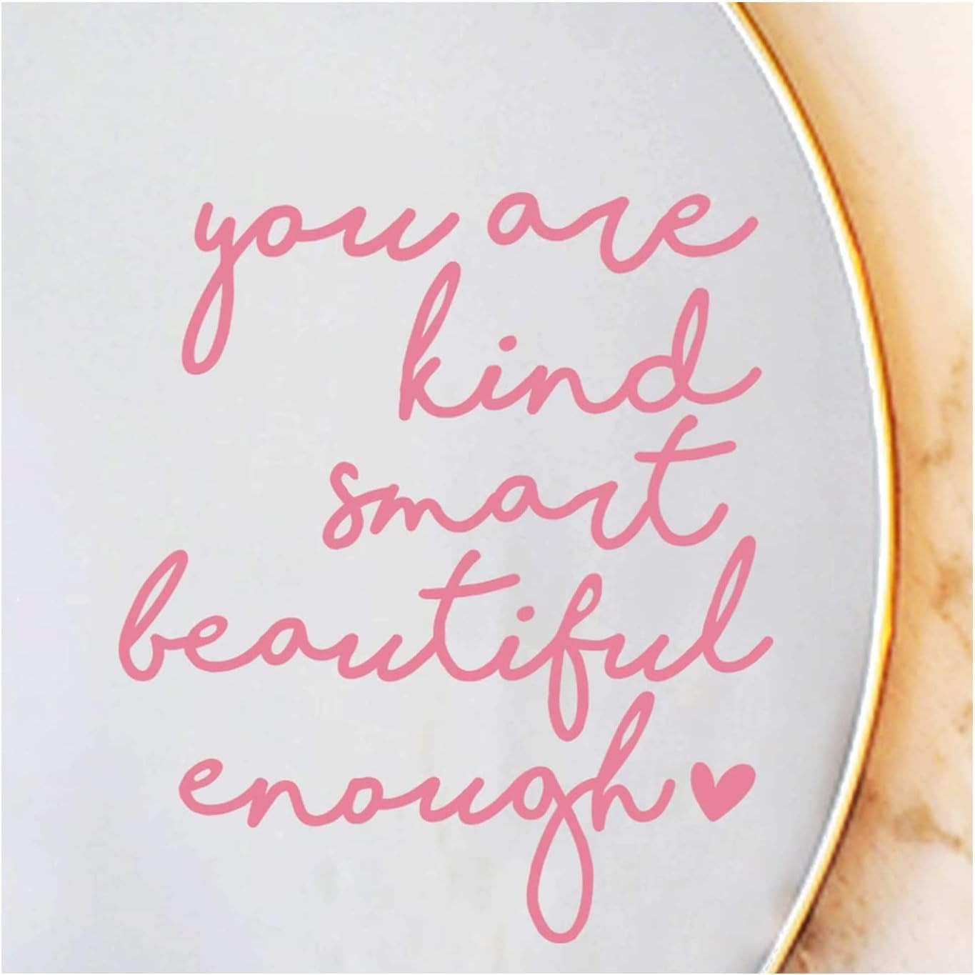 跨境热销亚马逊temu正能量镜面贴纸装粉色汽车浴室适用防水装饰贴