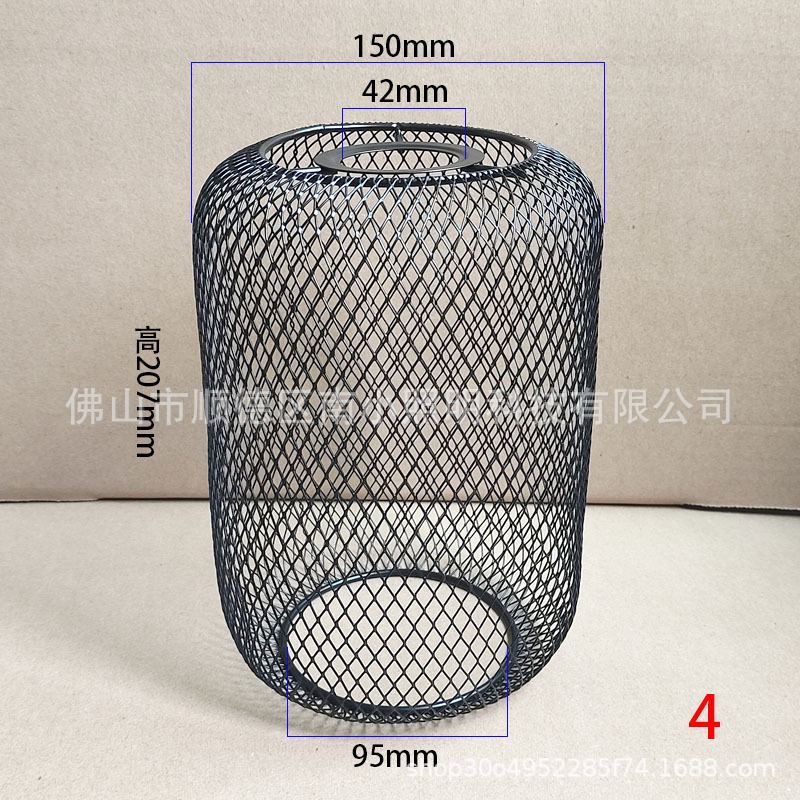 Cross-border special for wrought iron lampshade mesh waist drum metal chandelier cover straight E27 hollow lampshade European and American decorative lamp