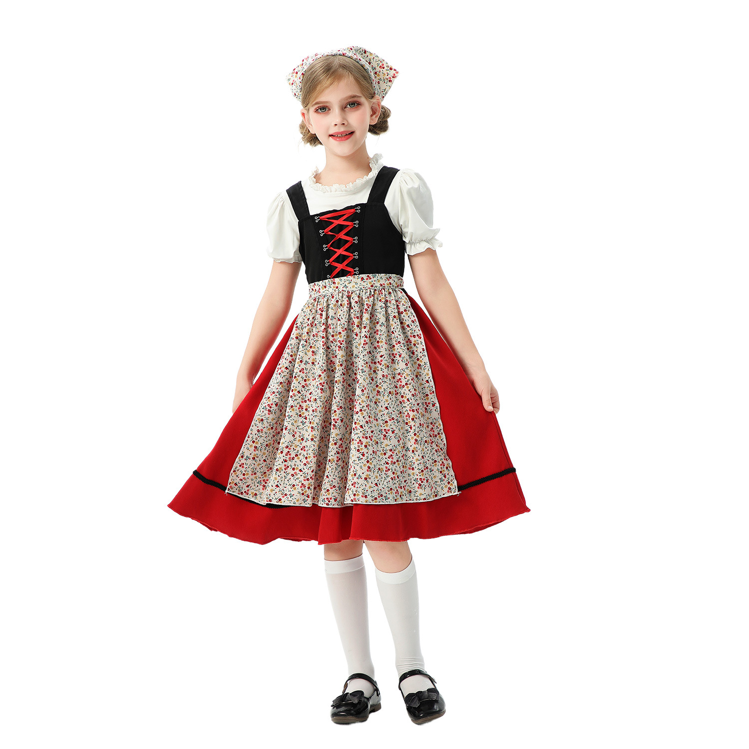 Bavarian Kidsren's Clothing European Pastoral Style Girls Farm Manor German Oktoberfest Maid Outfit