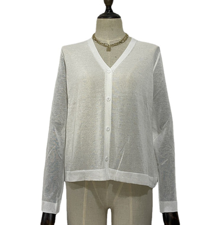Cárdigán de Punto Transpirable para Mujer Protección Solar UPF50+ de Color Liso para Verano