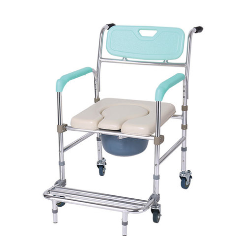 Elderly people's toilet chair household toilet mobile toilet folding disabled patient indoor wheelchair wheeled bath chair