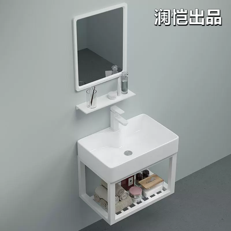 加深洗手盆陶瓷一体小户型迷你洗脸盆洗漱盆家用小型卫生间浴室柜