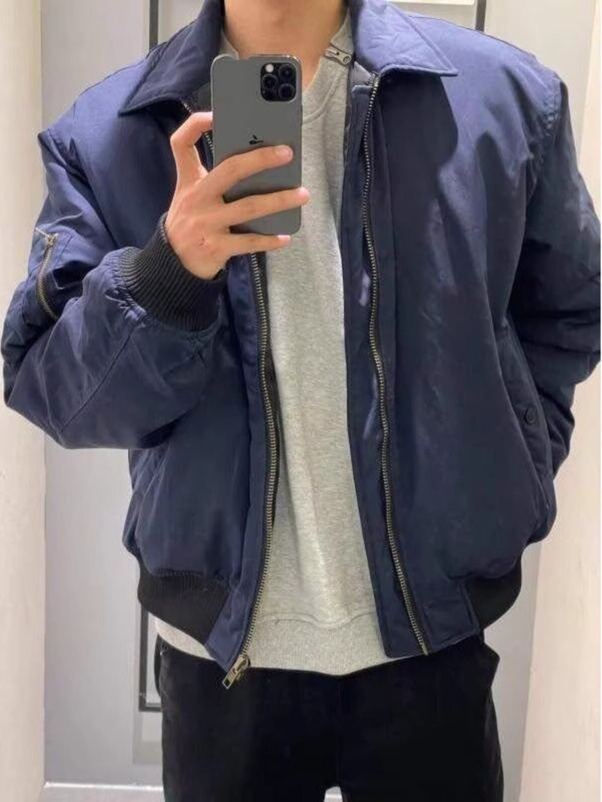 Primavera y otoño nueva chaqueta de uniforme de béisbol de bomber americano para hombres y mujeres chaqueta de aviador ma1 de alta calidad con solapa de moda