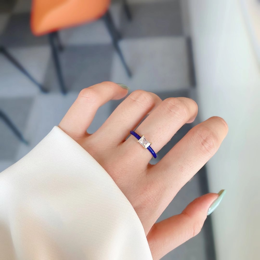 Fashion Geometric Sterling Silver Plating Zircon Open Ring 1 Piece