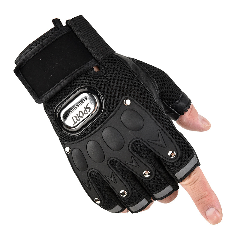 Deportes al aire libre medio dedo guantes de primavera y verano hombres y mujeres de malla de dedo abierto transpirable deportes tácticos fitness guantes de equitación image 3