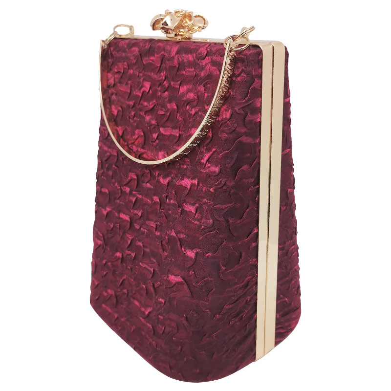 Bolso de noche en forma de T de las mujeres de moda europeas y americanas bolso de vestir de gran capacidad bolso de banquete especial plisado Chaozhou ventas directas de fábrica