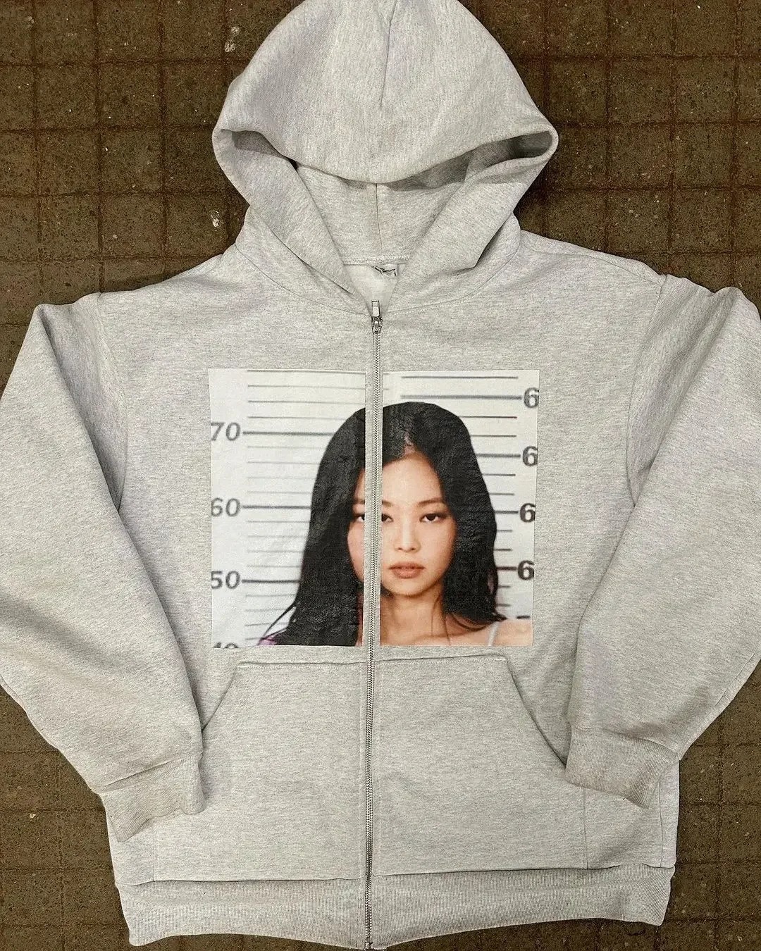 Y2K Street Print Zip-Up Hoodie – Unisex Oversized Fleece Pullover With Graphic Design, Retro Casual Wear For Men & Women_viptrois.com