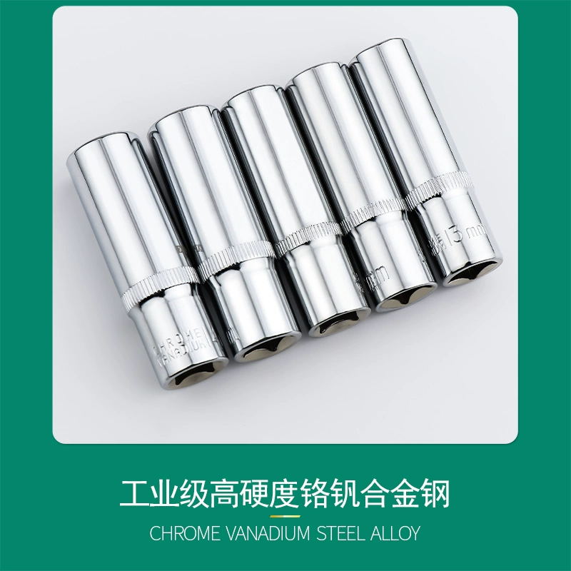 Удлинитель с шестигранной головкой среднего размера 3/8, одна внешняя шестигранная головка, длинная трубка, свеча зажигания 14/17/24 мм.