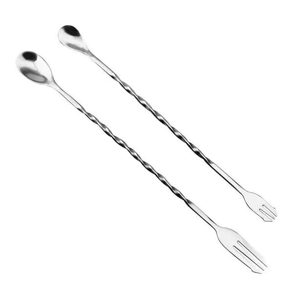 304 stainless steel bar spoon cocktail bar mixing spoon milk tea…