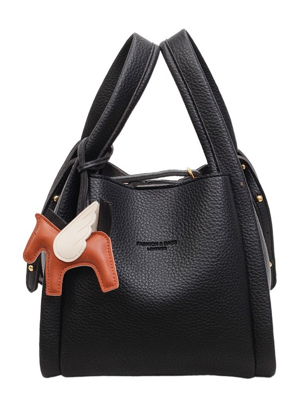 Este año popular simple bolso de cubo portátil para mujeres 2026 nuevo estilo de alto nivel lichi estampado lujoso mochila de hombro