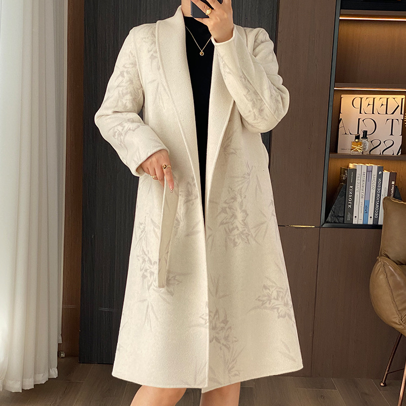 Demi-season elegant woolen long double-sided brace