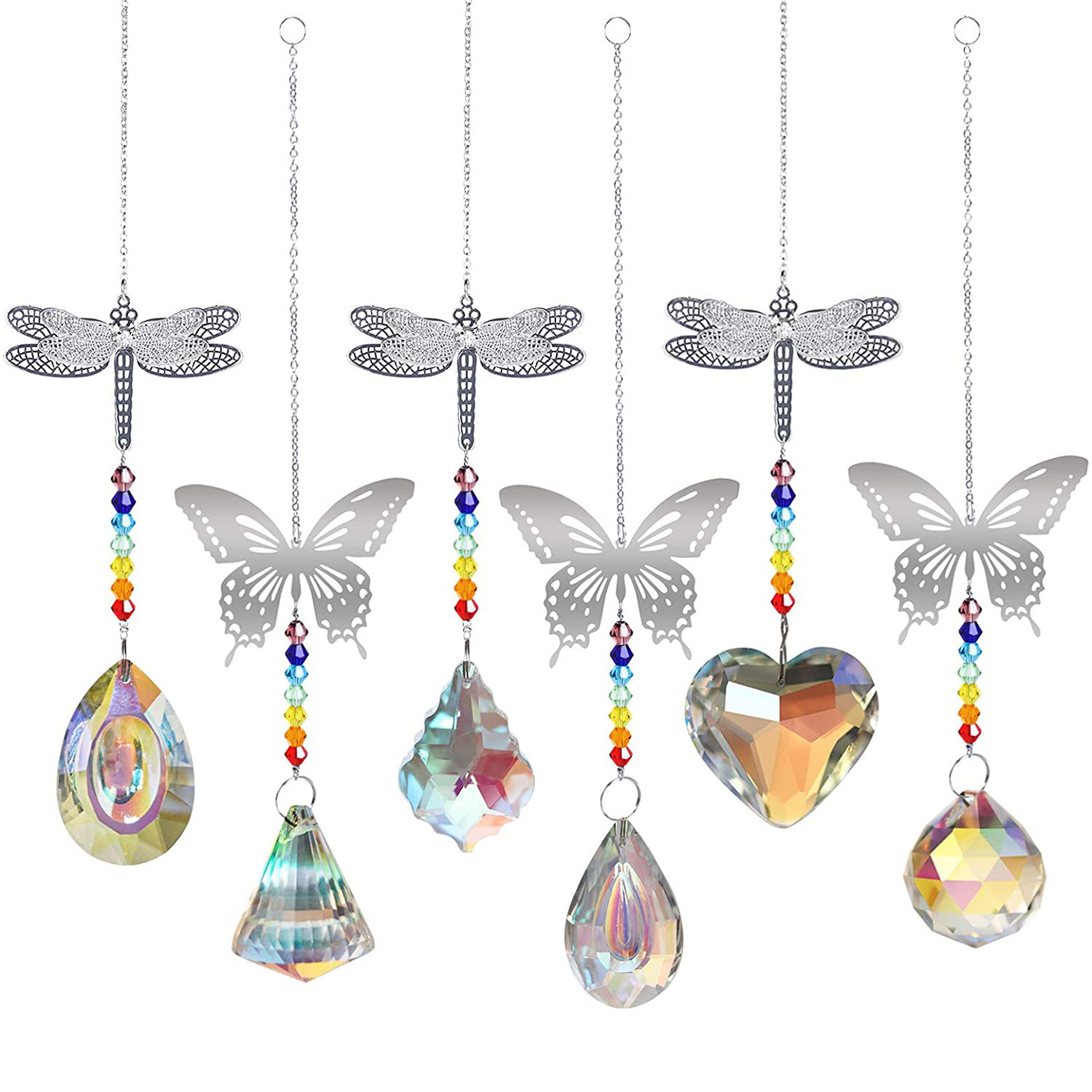 Pastoral Heart Shape Butterfly Artificial Crystal Pendant display picture 1