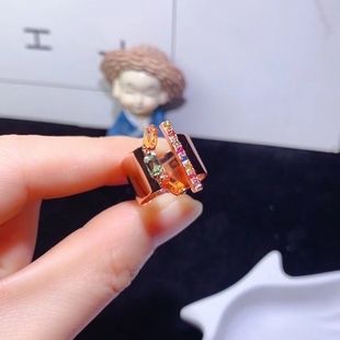 Amazon 925 Silver Color Sapphire Ring Simple Cool high quality All-match Bracelet