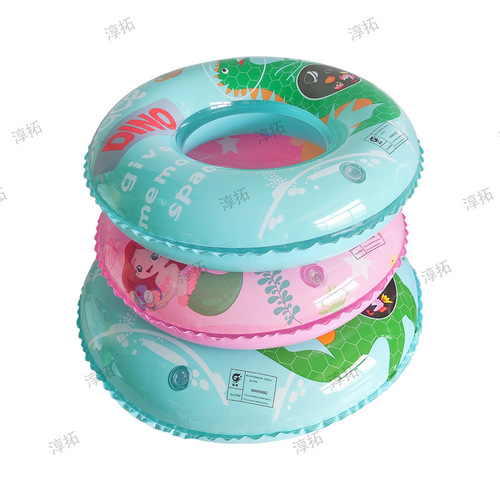 Manufacturer children's swimming ring new inflatable pvc thickened swimming portable life-saving buoyancy ring wholesale