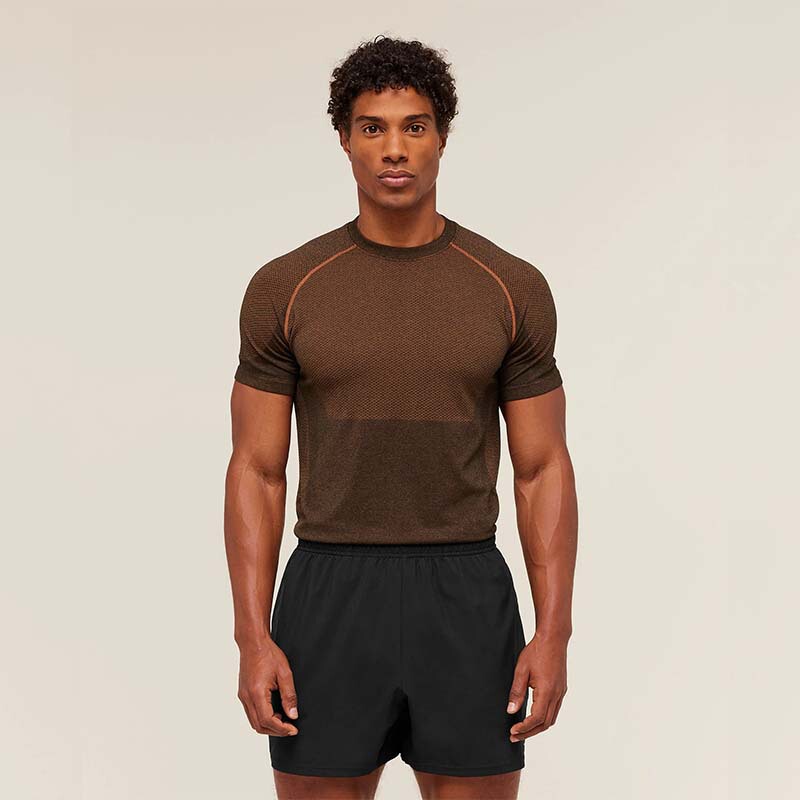 Cross-Border New American Summer New Men's Tight T-Shirt Jogger Sports Fitness Running Training Quick-Drying Short