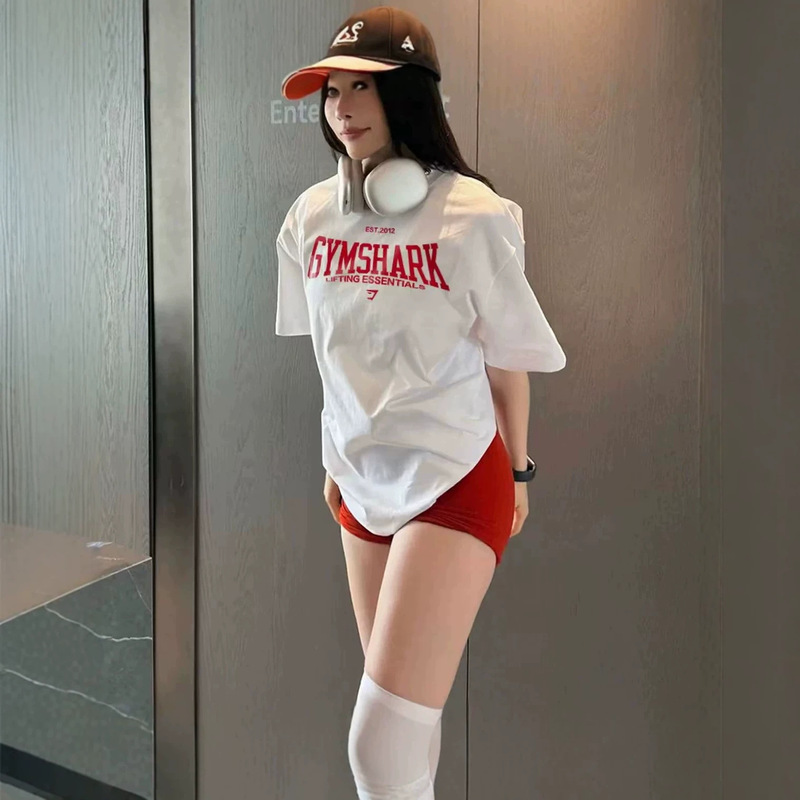 Heavyweight Pure Cotton Loose-Fitting Gym Workout Women's Sports Top, Stylish T-Shirt, Casual Sports Short-Sleeve for Summer Heavyweight Pure Cotton Loose-Fitting Gym Workout Women's Sports Top, Stylish T-Shirt, Casual Sports Short-Sleeve for Summer