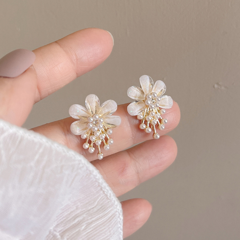 40#花朵小珍珠耳钉