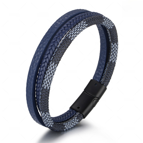 Cross-border e-commerce: Vintage-inspired, Retro-Style Leather Bracelet – Unisex, Multi-Layer, Handwoven Design with Magnetic Clasp