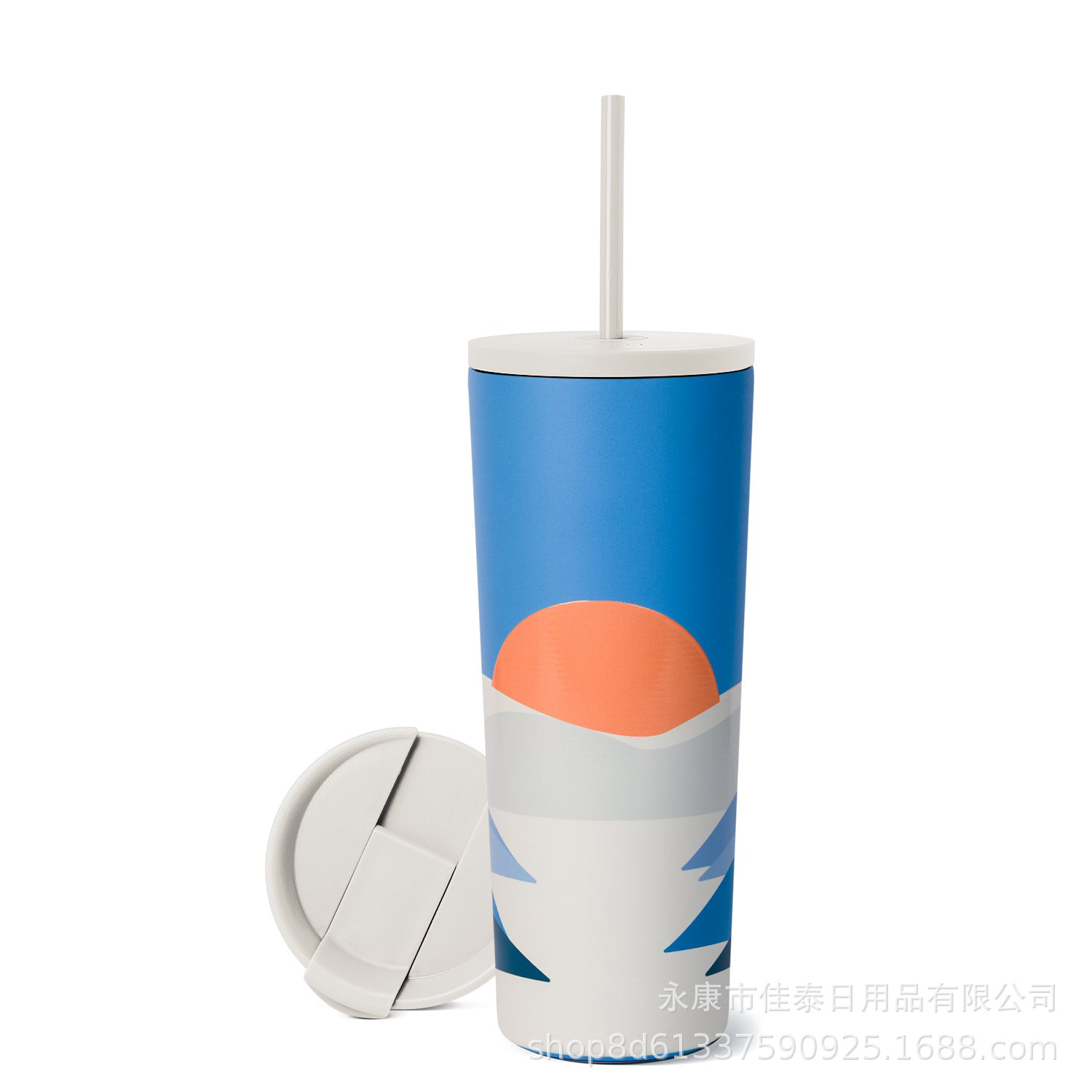 2023 nueva taza de café del acero inoxidable de la taza del vacío con la taza vendedora caliente transfronteriza de la paja 12oz16oz24oz