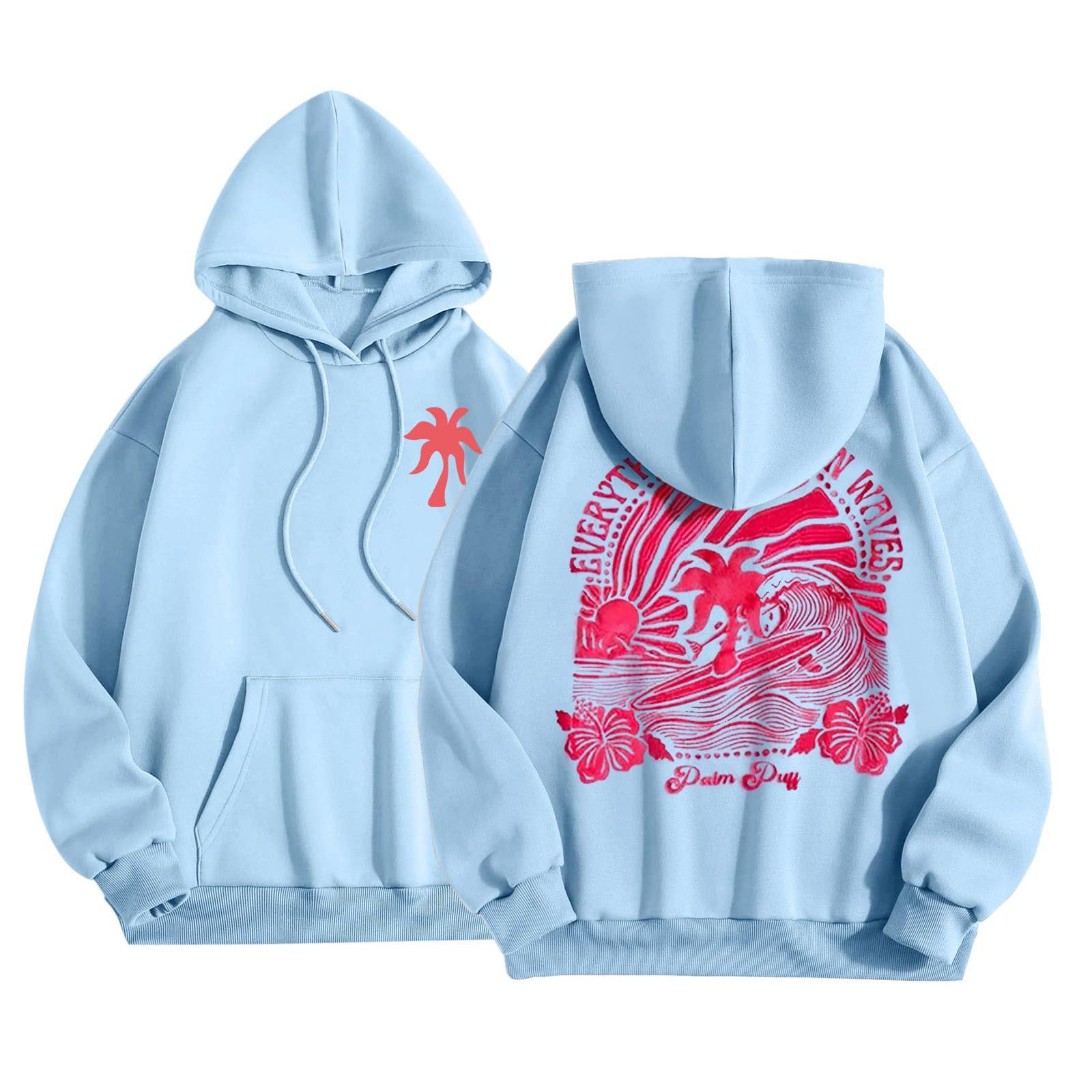 Women's Off Shoulder Hooded Sweatshirt With Threaded Hem_voghion.com