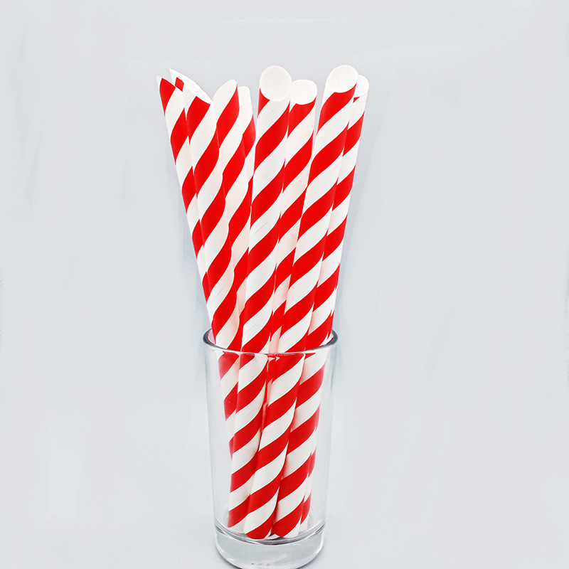 12mm gran diámetro colorido rayas puntiagudas boca papel paja desechable degradable durable perla leche té paja