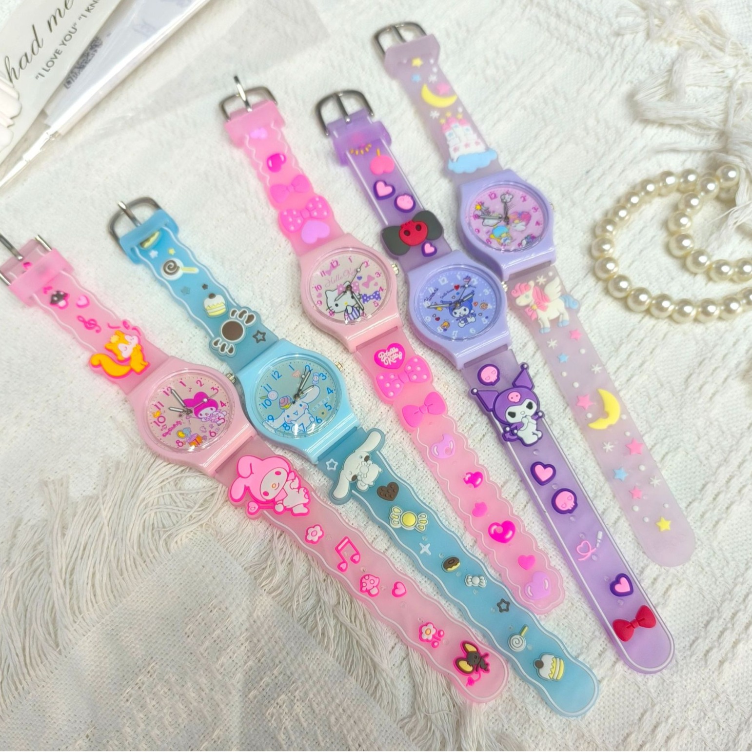 热销儿童卡通学生电子表男女孩礼品玩具表三丽鸥硅胶表带库洛米