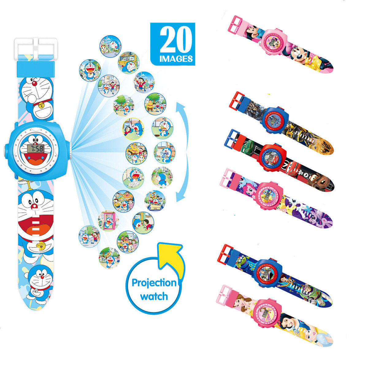 当天发货儿童卡通3D投影表社会人电子表玩具汪汪队幼儿园礼物奖品