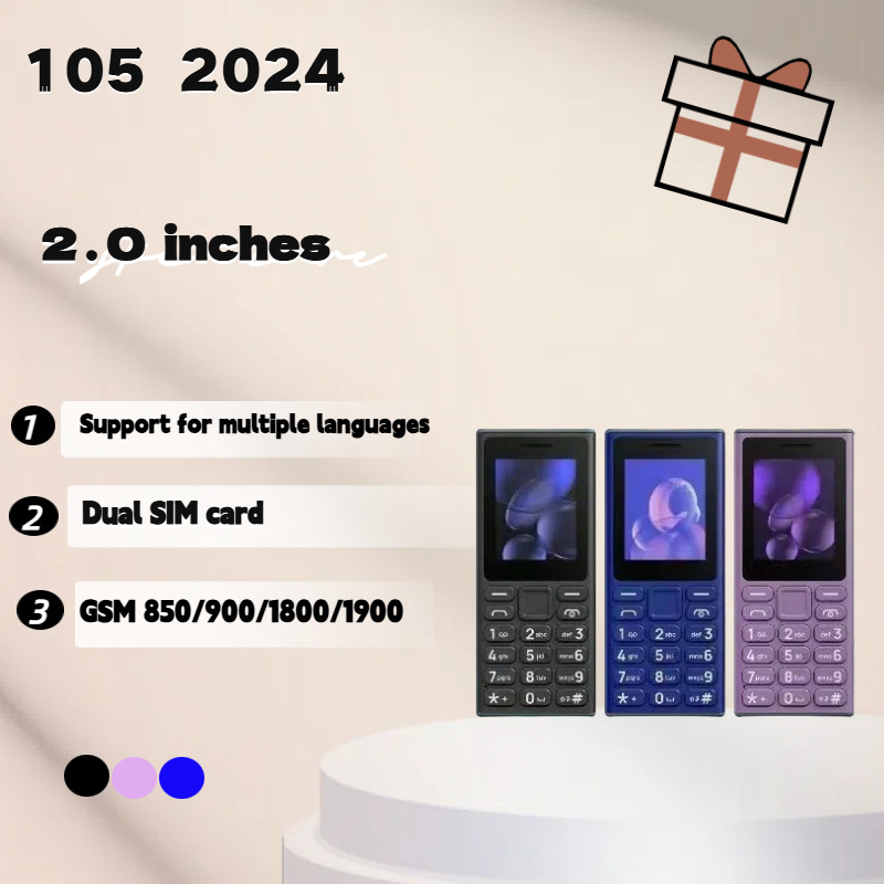 105 2024 1.8-inch straight board, button foreign language dual-card elderly mobile phone ราคา 775 บาท*ส่งฟรี
