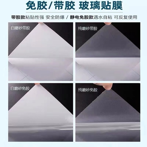 Static sanding glass film for office windows, bathroom, and shower, frosted sticker for glass, translucent and opaque.