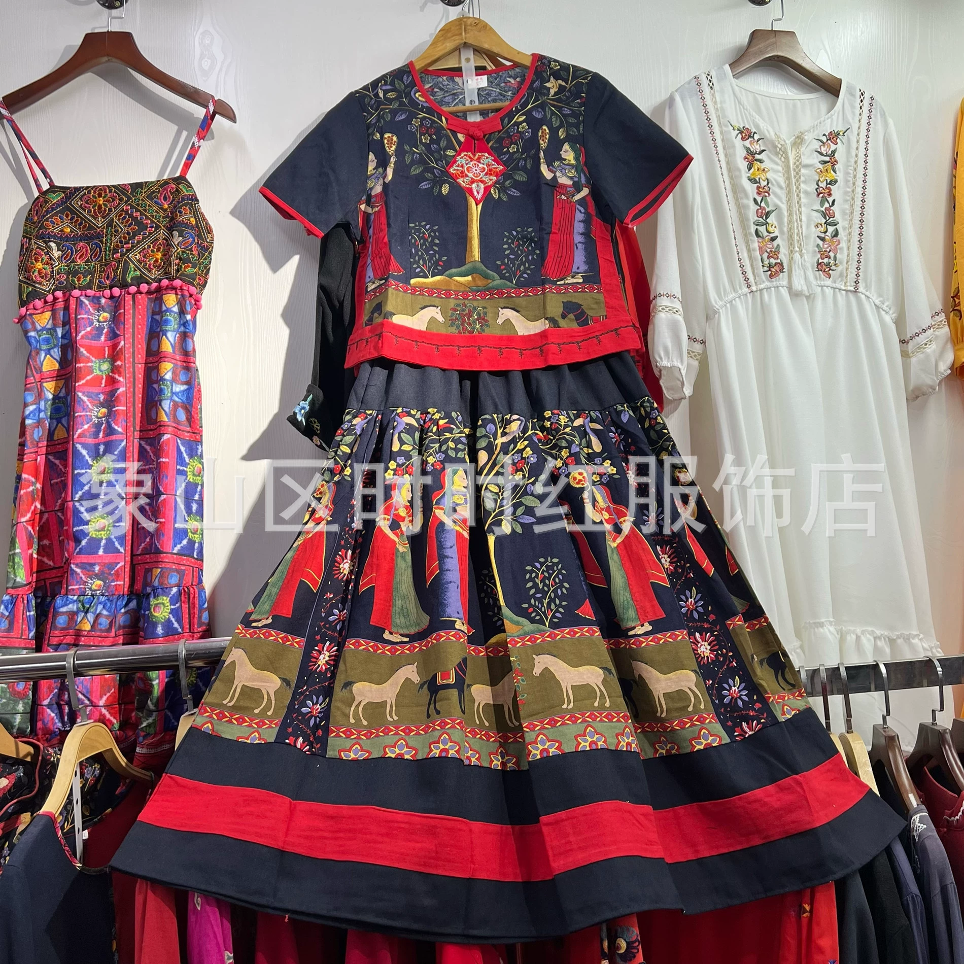 Ethnic set, ethnic style, 2023 collection, cotton and linen, wholesale