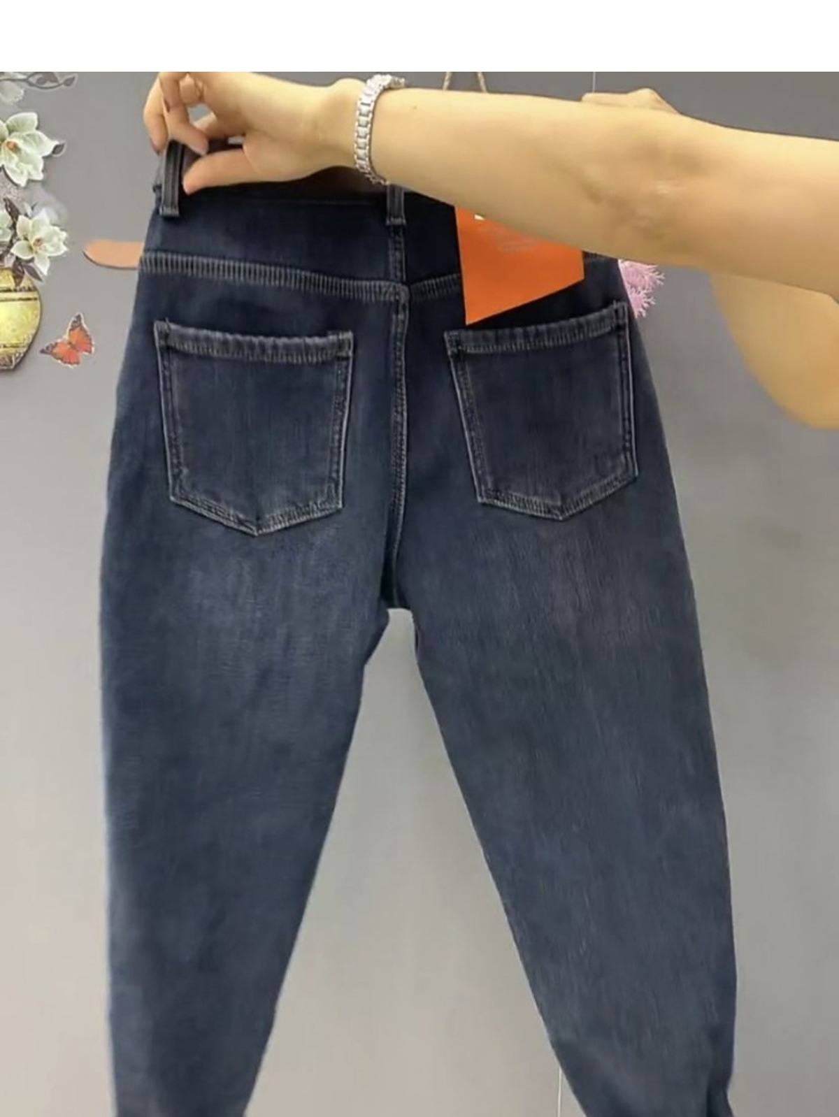 plus Size Fleece Lined Straight Leg Jeans High Waisted Slimming Cropped Dad Style Harem Pants for Women Autumn Winter Casual Fashion_voghion.com
