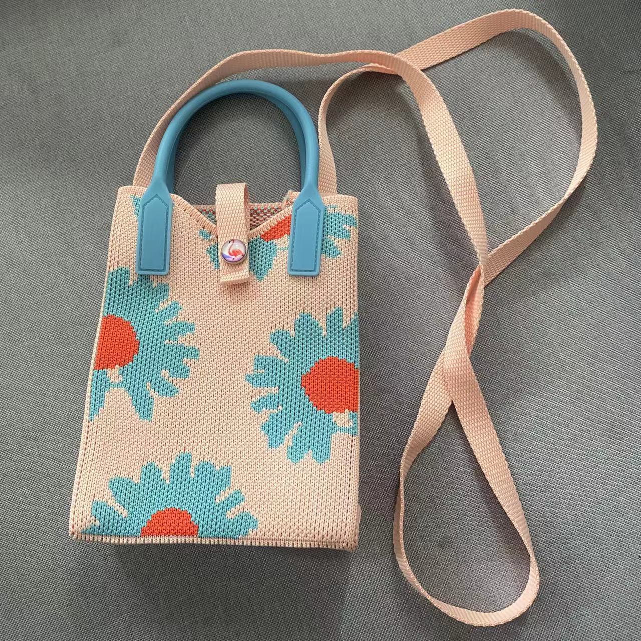 Nuevo amor bolso del teléfono móvil bolso de punto al por mayor de gran capacidad bolso de mano estudiante crossbody bolsa de lana fábrica