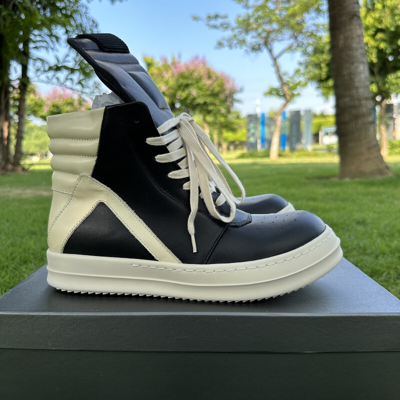 Rqrok Obxcdhs Inverted Triangle High-Top Shoes Genuine Leather Thick-Soled Trendy Brand Unisex Air Force One Style