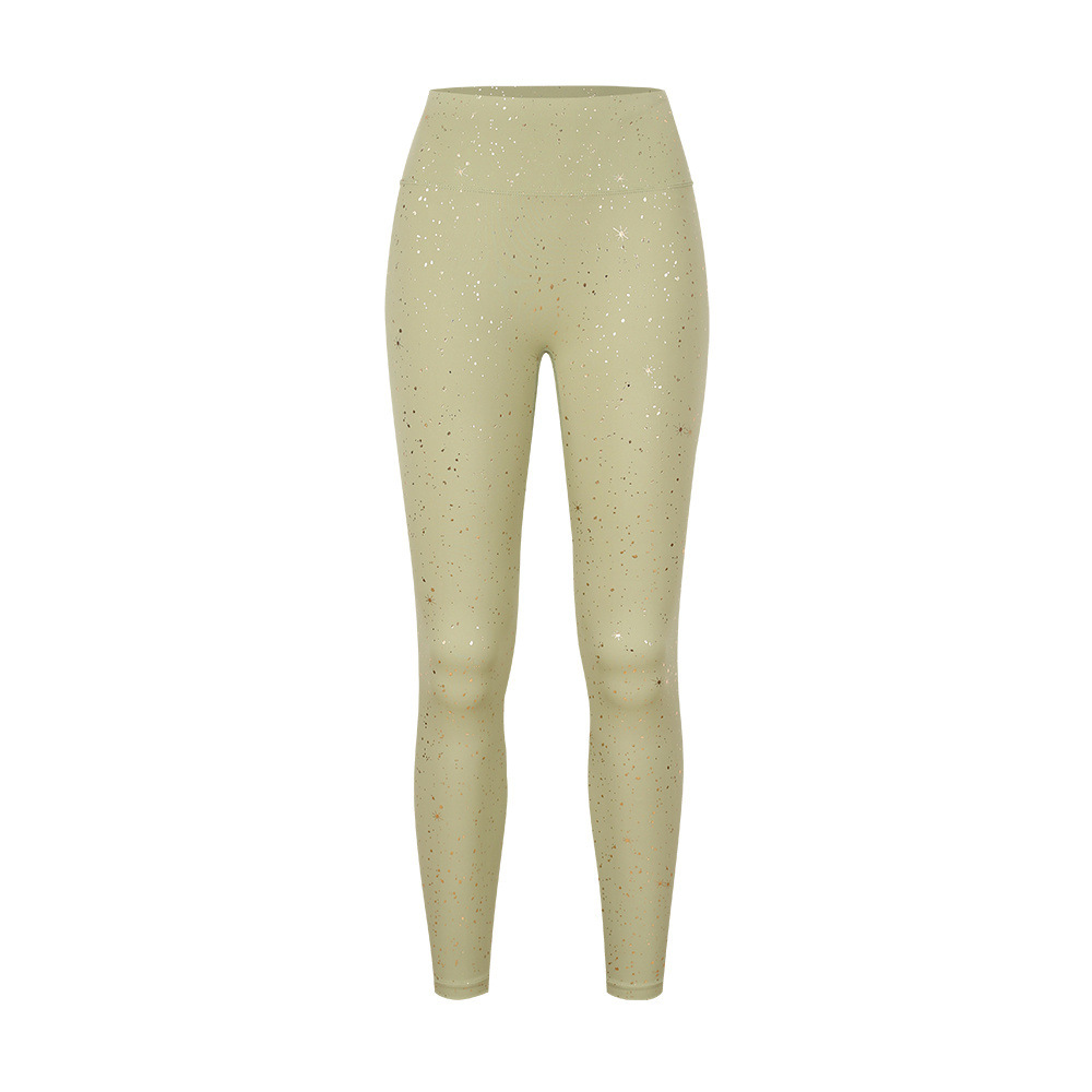 [Spot] LD nueve pantalones dorados de cintura alta, caderas desnudas, pantalones de pilates para mujeres.