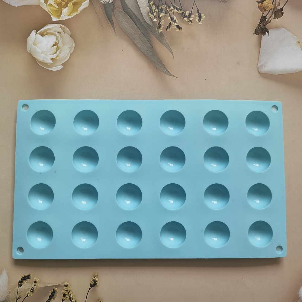 24 pequeñas semicirculares 437 molde de silicona para pastel de chocolate molde de pan herramientas de panadería de jalea