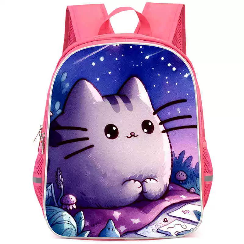 Рюкзак учебный Pusheen Fat Jimao с принтом периферийного типа, через стекло, зарубежная торговля, школьный рюкзак