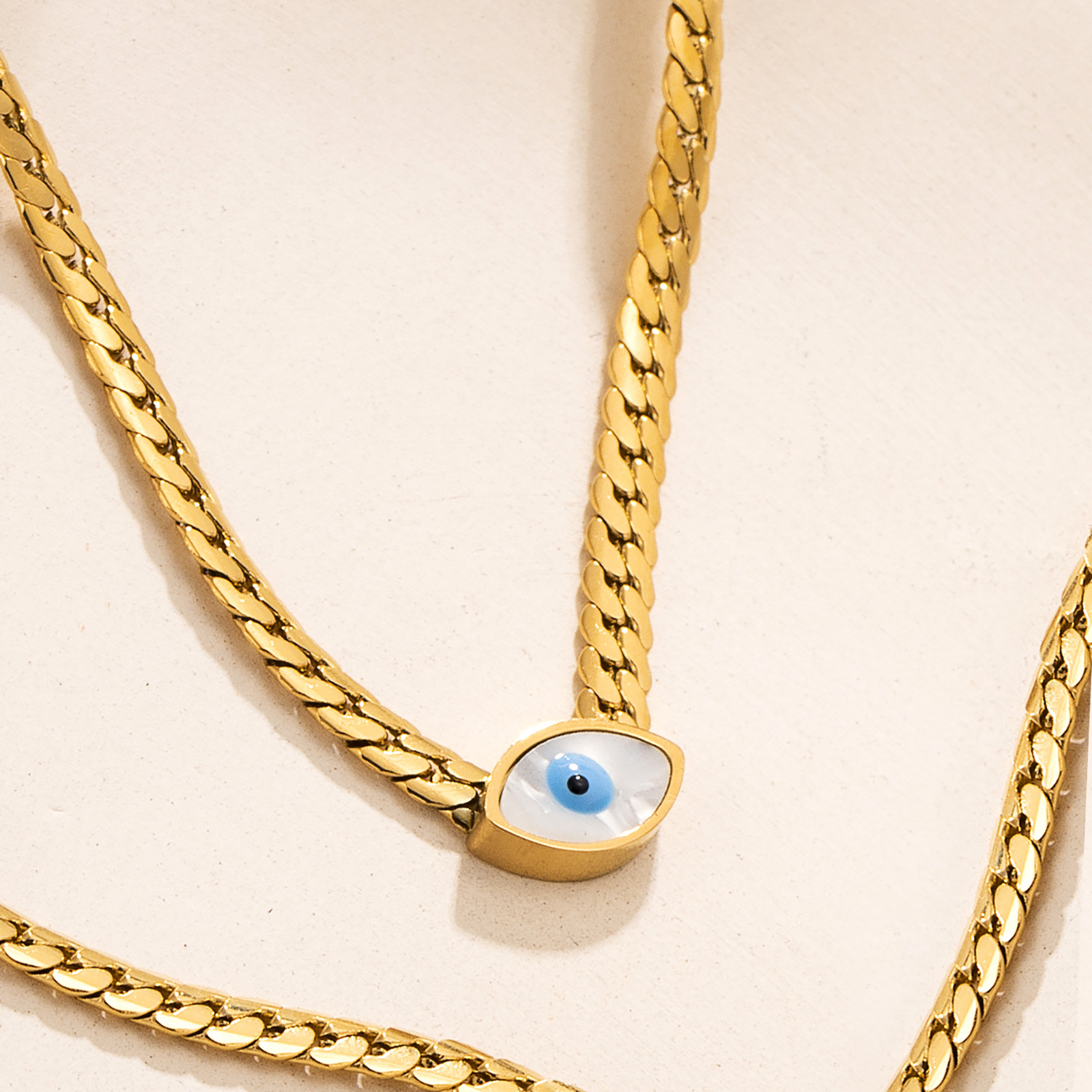 Simple Style Devilu0027S Eye Titanium Steel Plating Necklace 1 Piece