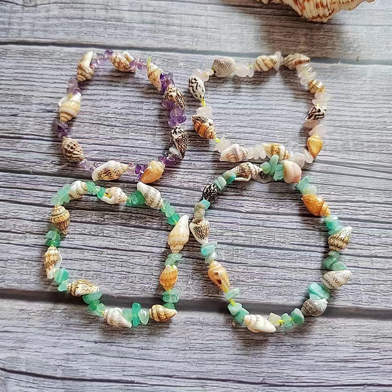 Plage Géométrique Gravier Coquille Perlé Polissage Unisexe Bracelets 1 Pièce display picture 6