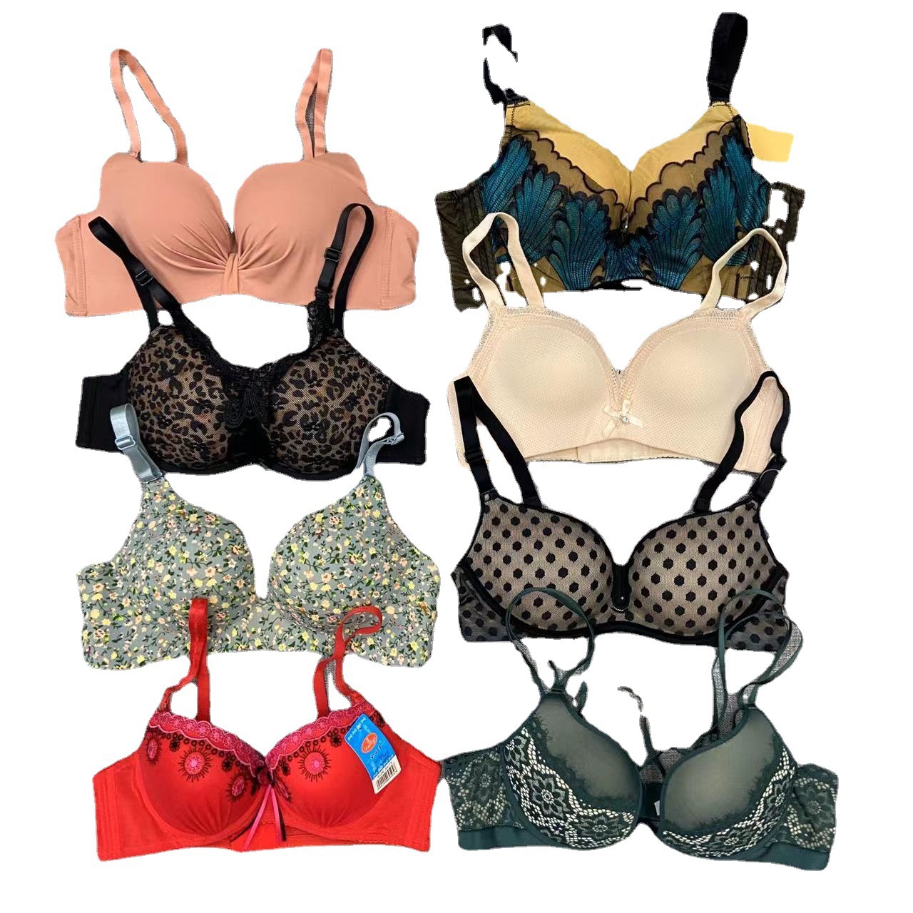 Varios productos de cola, sujetadores de mujer sin marcas sin anillo de acero con anillo de acero, una variedad de mezclas y combinaciones de pechos bajos en África