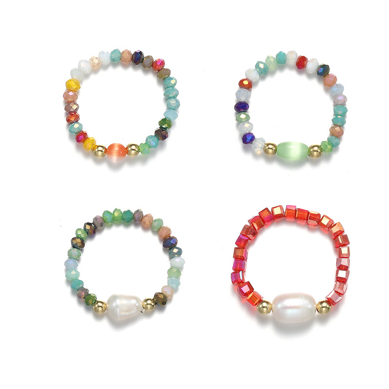 Women'S Gender Handmade Design Fashion Round Beaded Handmade Women's Rings 1 Piece