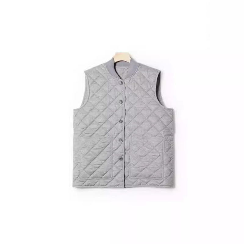 Lor * Ladies "Cozy Design" Series Quilted Large Pocket Single-breasted Vest