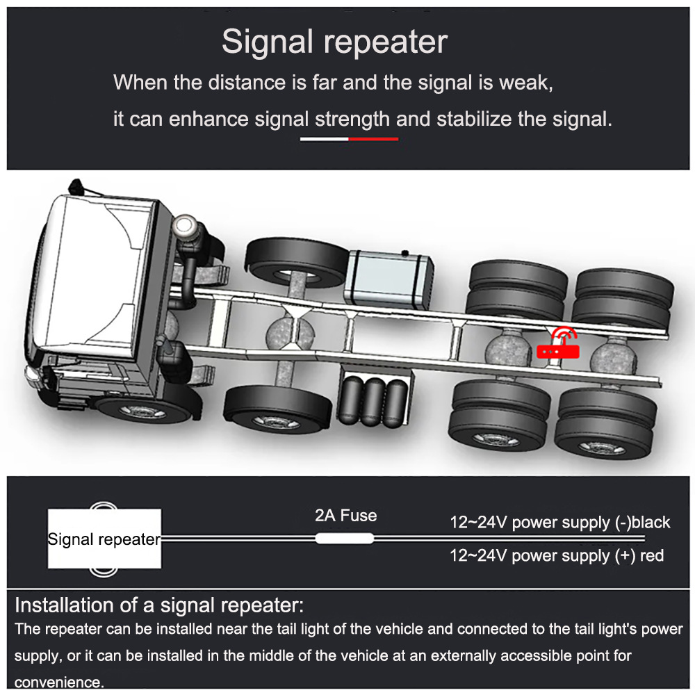 Truck 12-wheel dedicated solar external tire pressure monitoring system trailer truck tire pressure gauge detector high precision